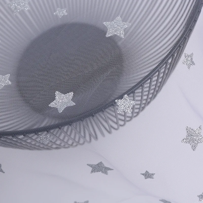 SG08 Wholesale Customized Glitter Silver Stars Tulle Soft Mesh Children's Dress Fabrics - 图片 5