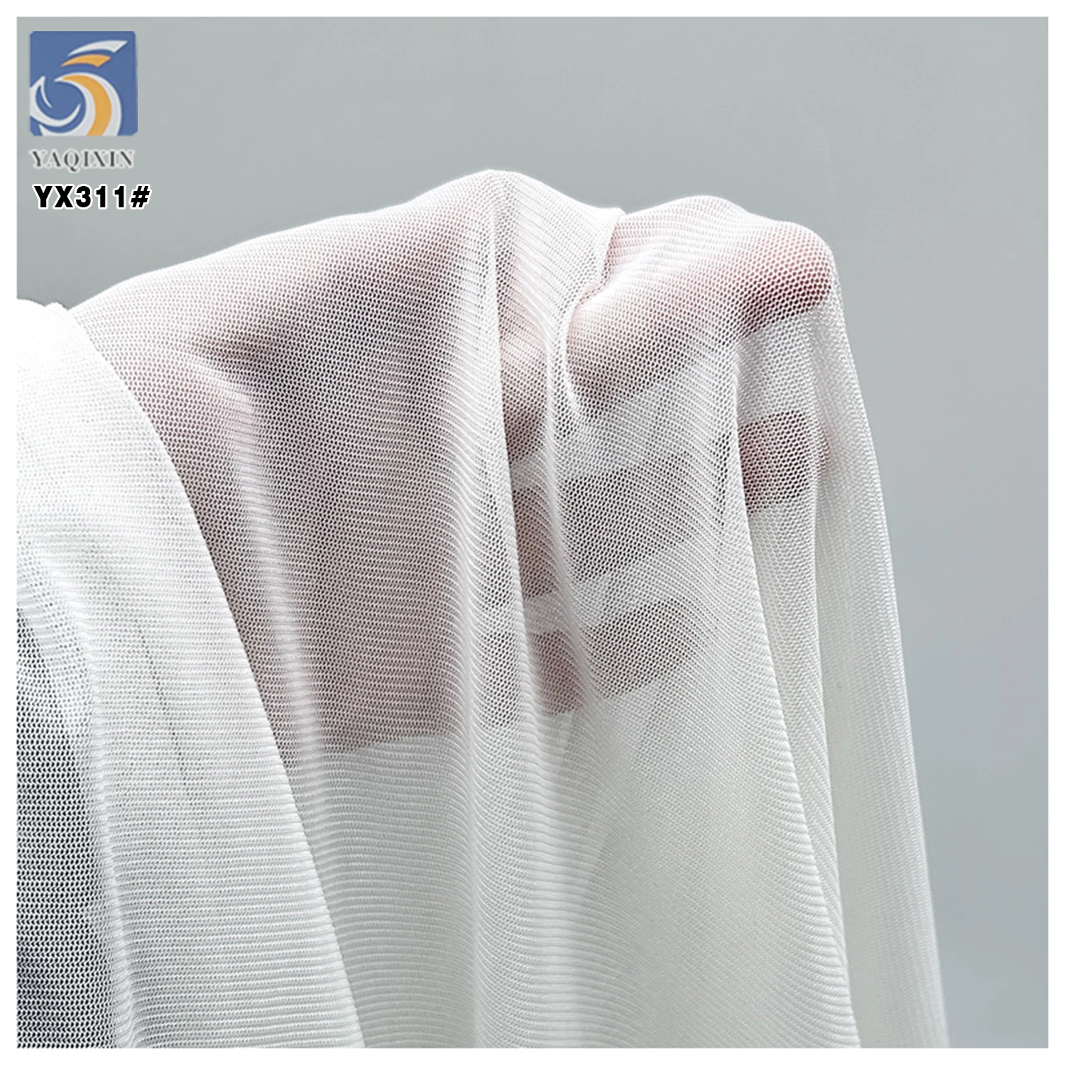 YX311 Ready-made Available Breathable 92 Polyester 8 Spandex Korean Mesh Stretch Fabric for Lining Bottoming Shirt - 图片 4
