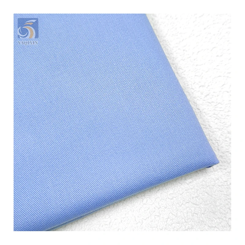 CX-6041 CVC 40% Polyester and 60% Cotton Manufacturer Twill Fabric Blue Comfortable Shirt Pants Fabric - 图片 2