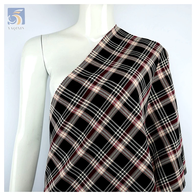 Wholesale Stretch Polyester Checked Fabric for School Uniform Japanese London Design Short Skirt Yarn-Dyed Fabric - 图片 3