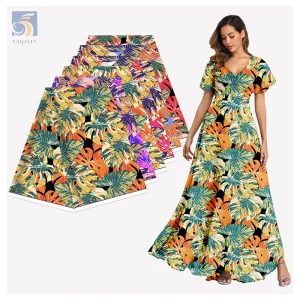 Guangzhou Supplier OEM&ODM Customized Digital Printed Poplin 100% Cotton Fabric Hawaiian Tropical Leaf Print Fabric