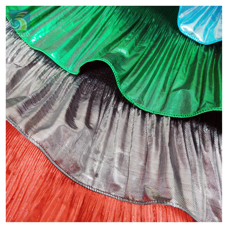 2024 Novel Zhongda Designer Fabric Transparent Poly Wave Design Ruffle Pleated Organza Fabric by the Yards - 图片 5