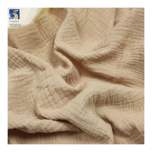 YX2616 Wholesale Prices Solid Gauze Muslin 100% Cotton Fabric Double-Sided Cotton Crepe Fabric for Baby Clothing