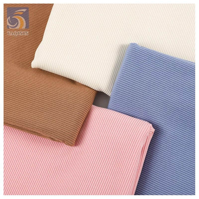 Hot Stripe Jacquard Knit Stretch Spandex Modal Cotton Blended Fabric Wholesale 2X2 Rib Knit Fabric for Winter Clothing - 图片 6
