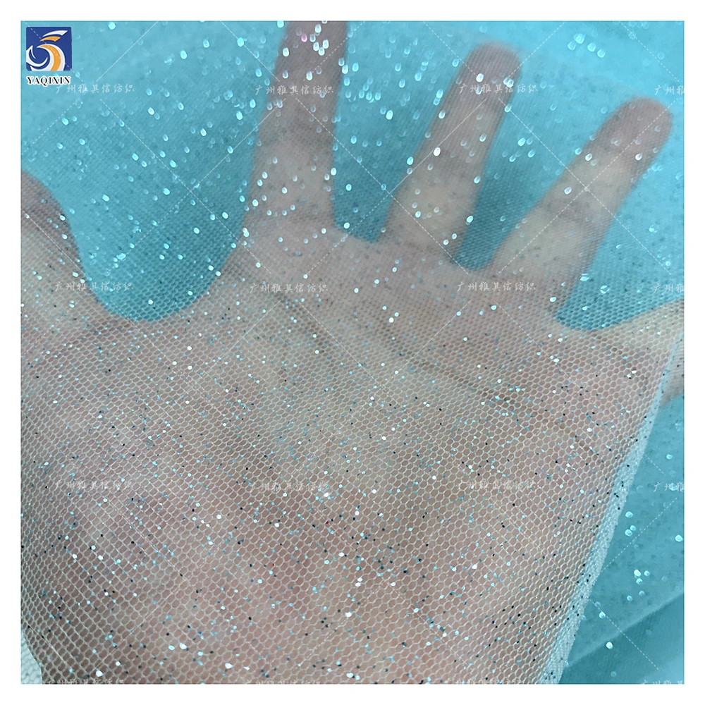 Glitter Mesh Fabric Soft Bridal Tulle Pure White Sparkle Glitter Tulle Fabric - 图片 3