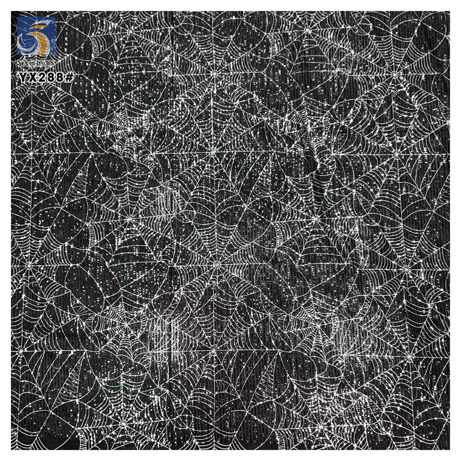 YX288 Novel and Unique Fabrics 100% Polyester Lace Sequin Print Halloween Clown Print Mesh Tulle Fabric - 图片 6