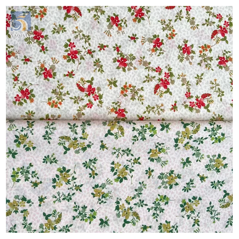 Free Samples Stock Lot Woven Small Floral Cotton Lawn Fabric Poplin 100 Cotton Printed Fabric - 图片 4
