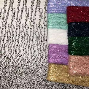 YX953 Cheapest Glitter Lace Materials Fabric Textile 2026 Fashionable New Beaded Sequins Lace Mesh Tulle Fabric for Wedding