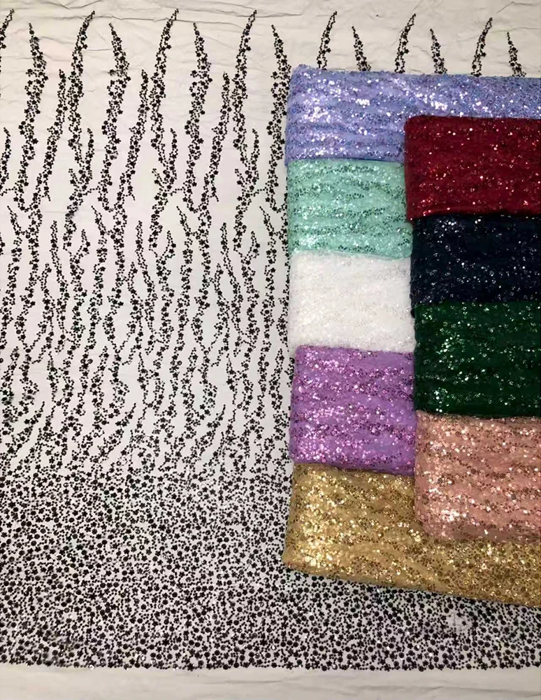 YX953 Cheapest Glitter Lace Materials Fabric Textile 2026 Fashionable New Beaded Sequins Lace Mesh Tulle Fabric for Wedding
