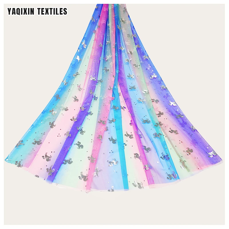 New Trends Twill 100% Polyester Digital Print Fabric Pegasus Star Pattern Design Colorful Garment Fabric - 图片 4