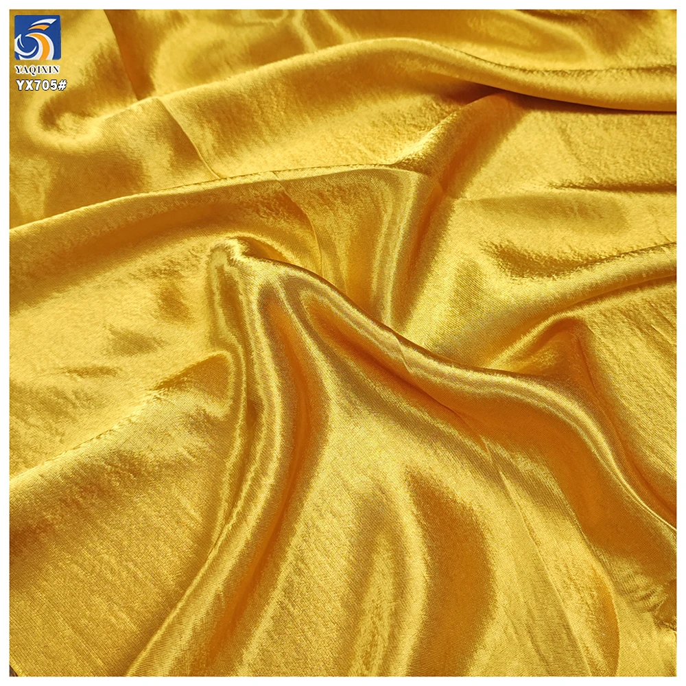 YX705 Luxurious 200gsm Polyester Super Soft Golden Satin Fabric Dress Garment Material Silky Smooth Satin Fabric Acetic Acid - 图片 4
