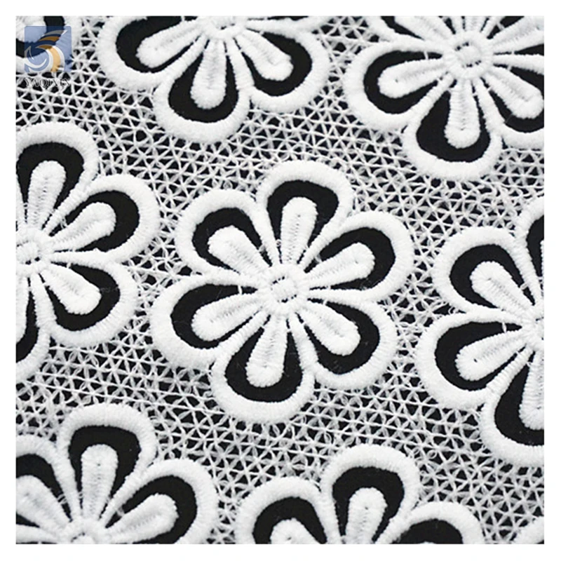 Guangzhou Wholesale Price Reasonable Price Latest African Water Soluble Polyester Lace Fabric for Nigerian Bridal - 图片 6
