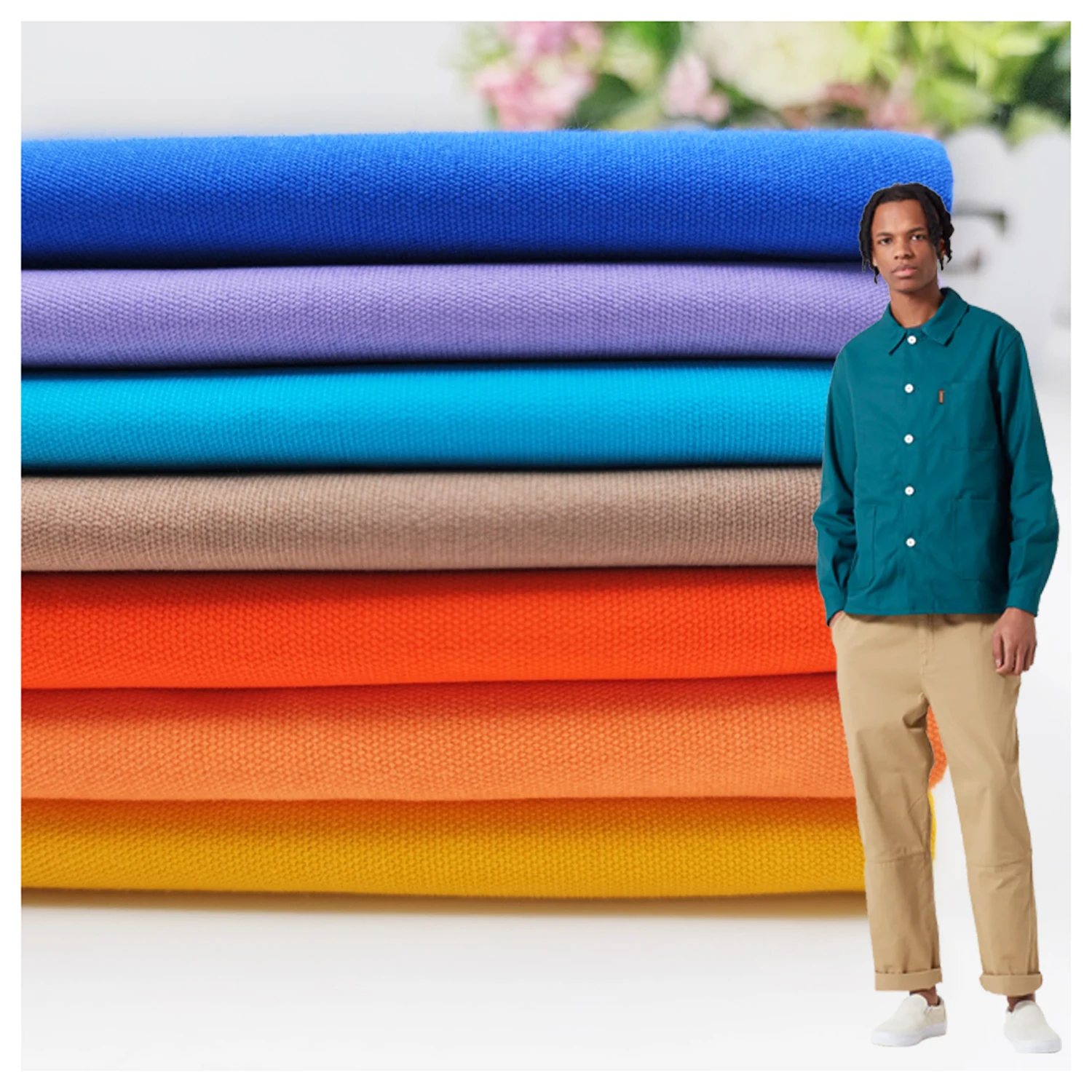 A746 Wholesale 7.5OZ 210gsm Fine Canvas Fabric Workwear 100% Cotton Fabric Can Be Used for Bags - 图片 2
