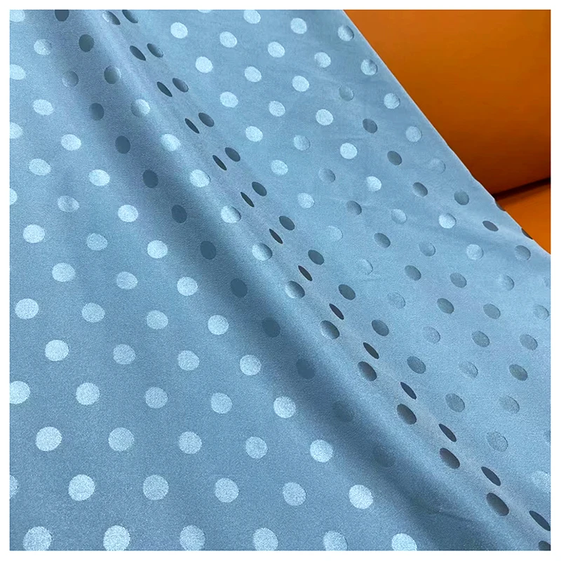 DMF002 Chinese Manufacturer Wholesale Price Polka Dot Jacquard Satin Fabric by the Yard - 图片 6