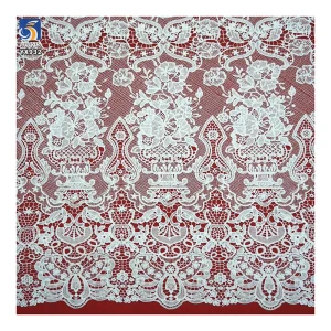 YX932 DIY Light Customization Pattern Water Soluble Lace Fabric Hollow Polyester Embroidery Milk Silk Lace Fabric - 100%...