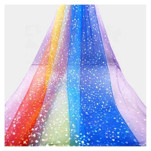 S22 High Quality Fancy Design Good Price Five Tone Gradient Color Sheer Illusion Tulle Fabric for Women Dress