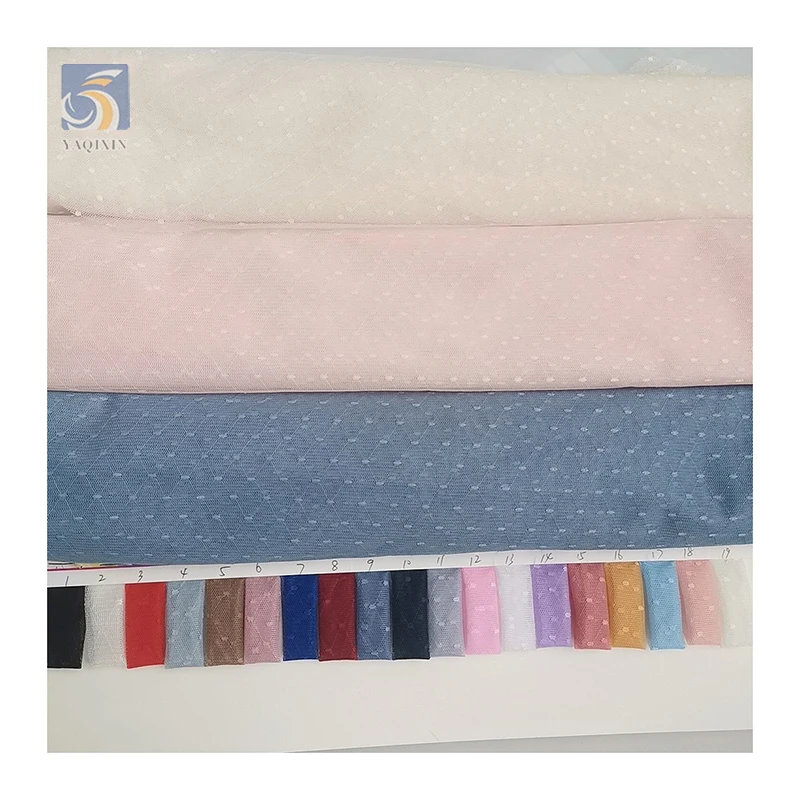 High Quality Polyester Mesh Jacquard Swiss Dots Fabric Vintage Veiling Fabric Bridal White Veil Tulle Fabric - 图片 3