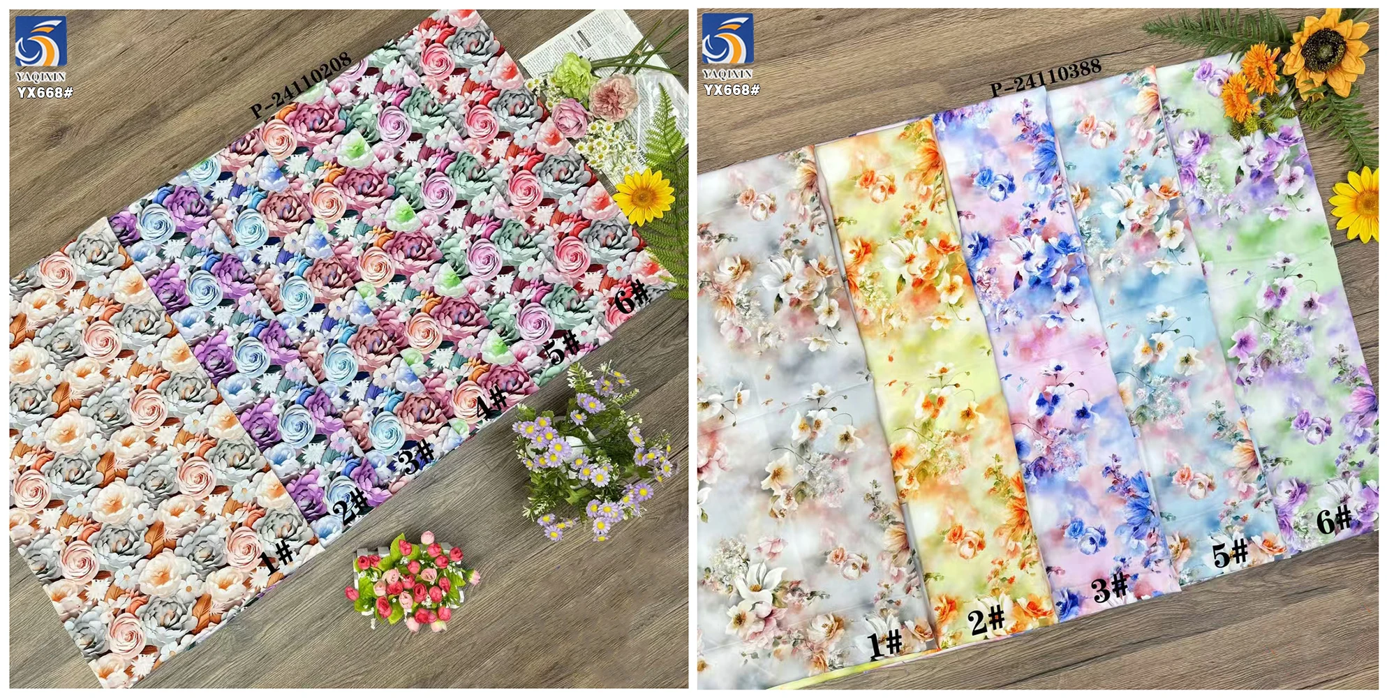 YX668 High-Definition Polyester Digital Print Pearl Chiffon Fabric With Delicate Floral Patterns for Fashionable Skirt - 图片 5