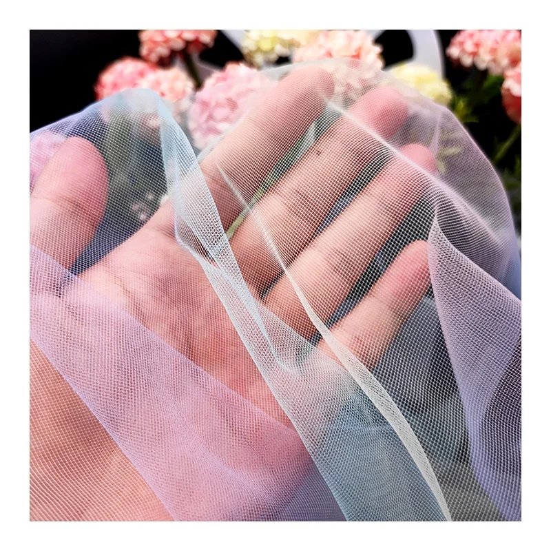 DX143 Rainbow Digital Print Mesh Net Fabric Polyester Soft Gradient Rainbow Tulle Fabric Baby Dress Fabric - 图片 6