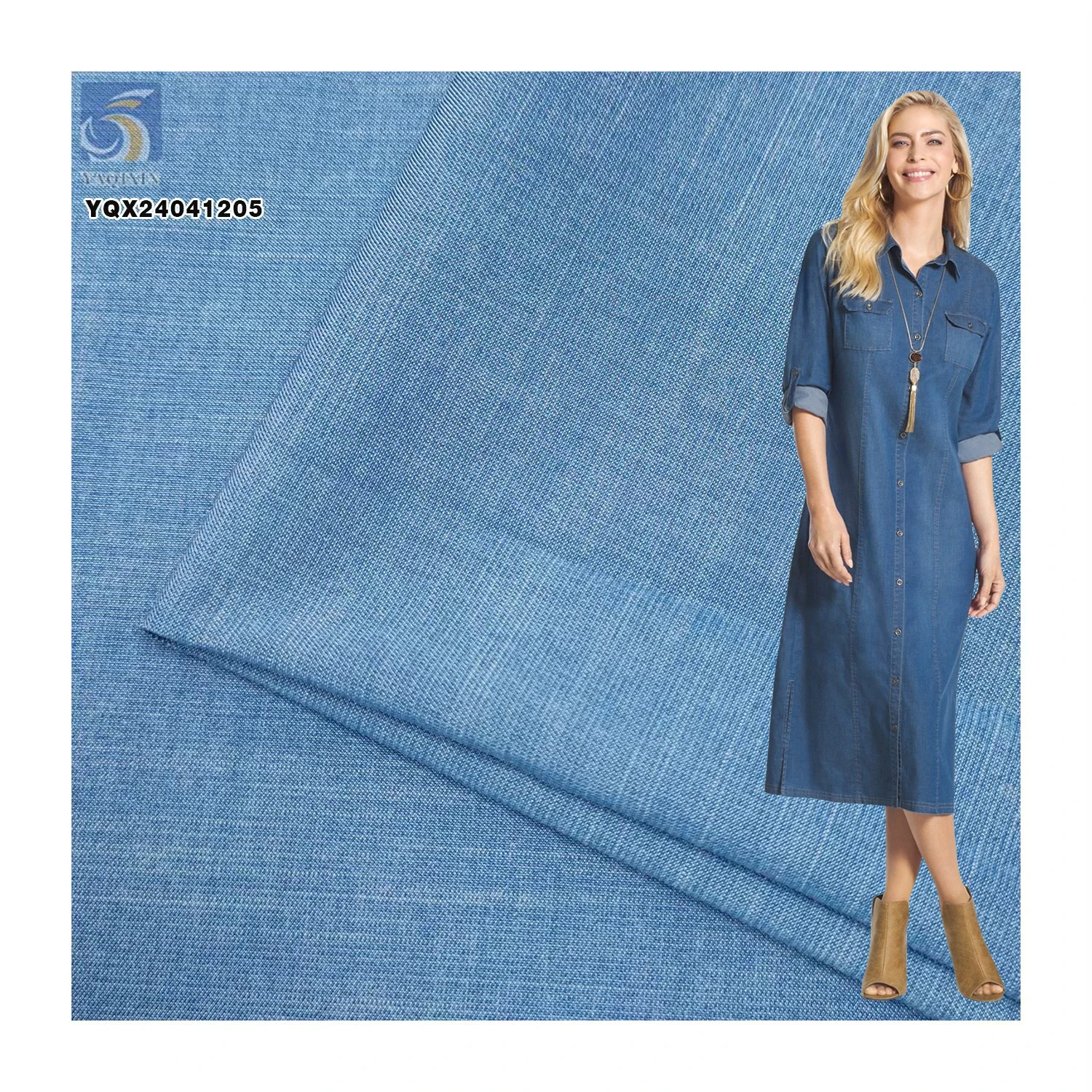 High Quality 32*32 3oz 65% Cotton 33% Polyester 2% Elastane Material Denim Fabric Plain Woven Stretch Denim Fabric