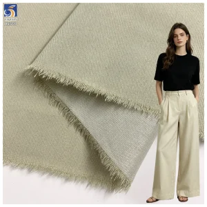 A2503 Wholesale 180gsm Wrinkle-Free Denim Look Fabric 150D Cotton Polyester Lyocell Blend 180cm Washed Trousers Textile