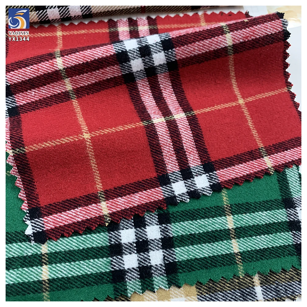 YX1344 New 2026 Classic Khaki Soft Cotton Plaid Skirt Fabric 100% Cotton Soft Yarn Dyed Plaid Brushed Fabric for Shirt - 图片 6