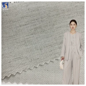 SL1379 270g 70% Polyester 15% Cellulose 7% Lyocell 3% Worsted Wool 5% Spandex Blend TR Heather Gray Stretch Fabric for Suit