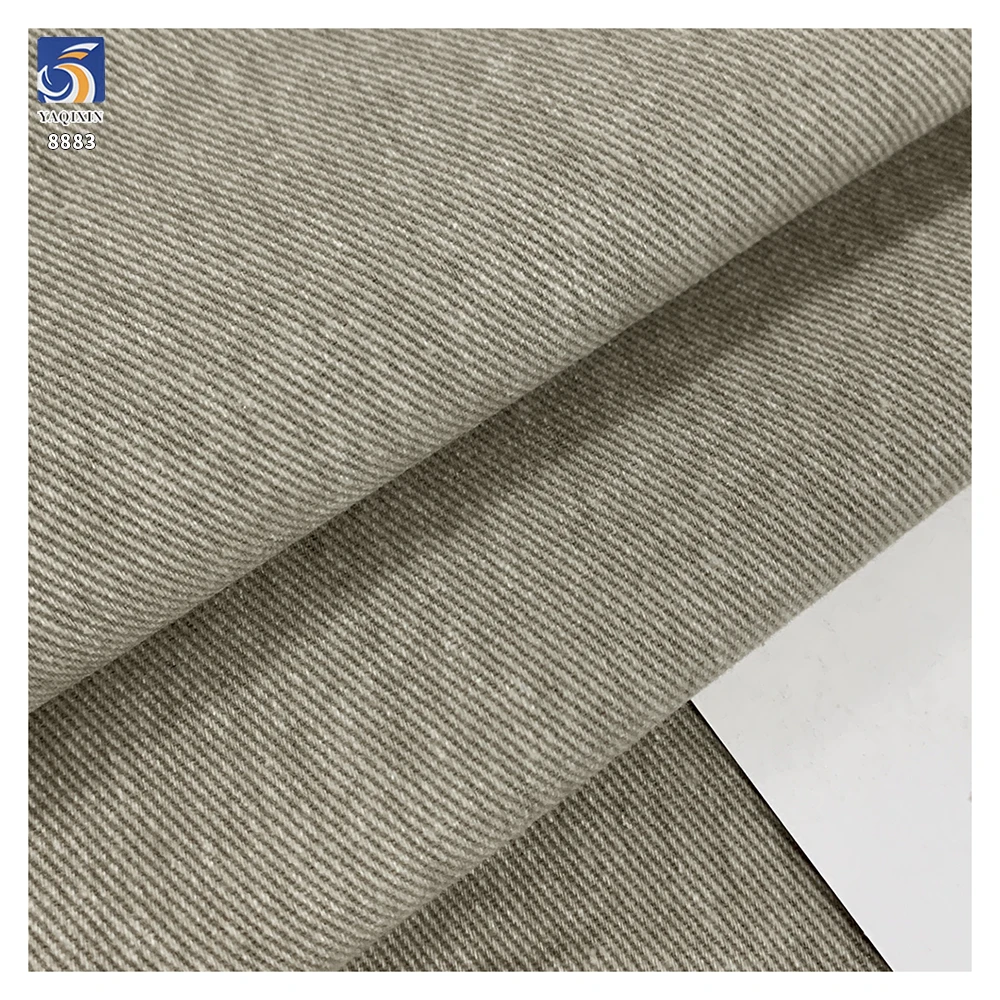 A8883 10*10 310g Factory-Made China Heavy Weight Washed Light Gray Twill Cotton Fabric for Jacket Shirt Garments - 图片 4