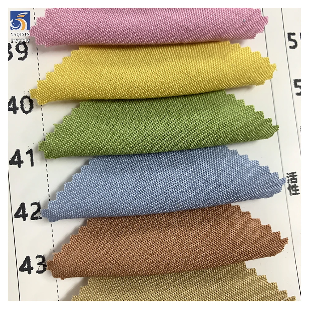 DV6718 Khaki 130gsm 15 Nylon 48 Rayon 37 Cotton Soft Blend Fabric Popular Cotton Fabrics for Spring and Summer Clothing - 图片 6