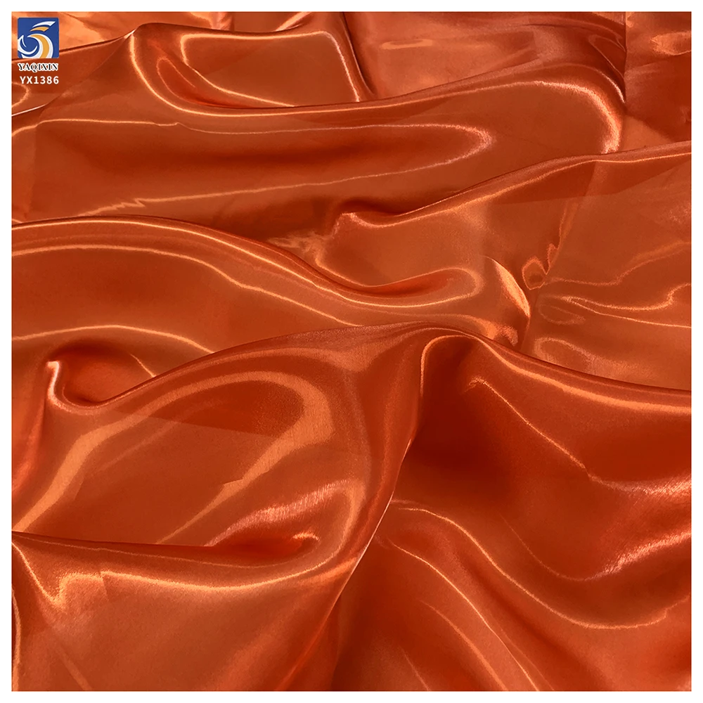 YX581-2 Hot Selling Woven Polyester White Organza Fabric for Bride Soft Wedding Shiny Mikado Liquid Organza Fabric - 图片 4