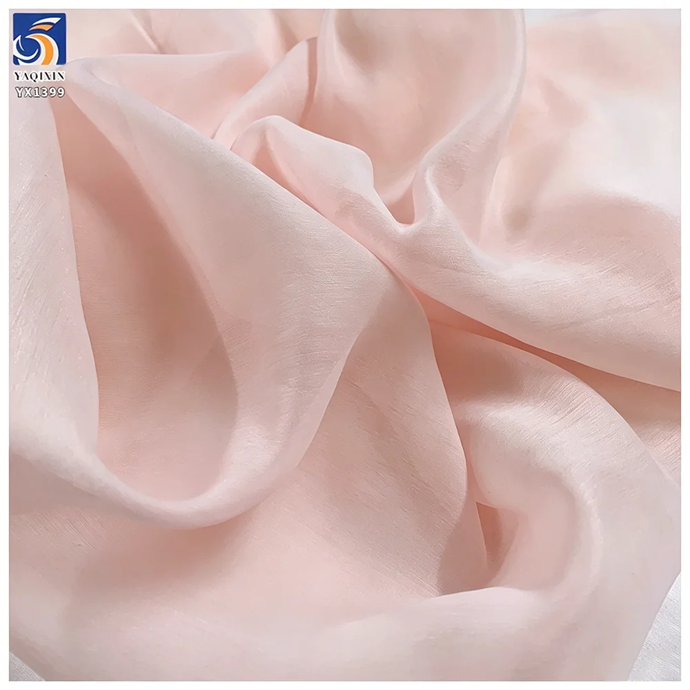 YX1399 60gsm Lightweight Beige Soft Touch Sheer Organza Fabric for Bridal Dress, Puff Sleeves and Women Fashion Apparel - 图片 6