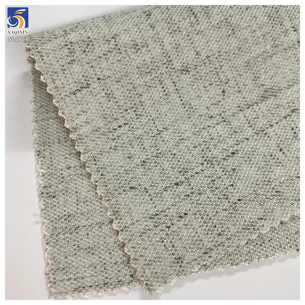 SL1858 240g Blend Material 87% Polyester 7% Linen 6% Spandex Gray Fashionable Stretch Slub Linen Fabric for Suiting - 图片 4