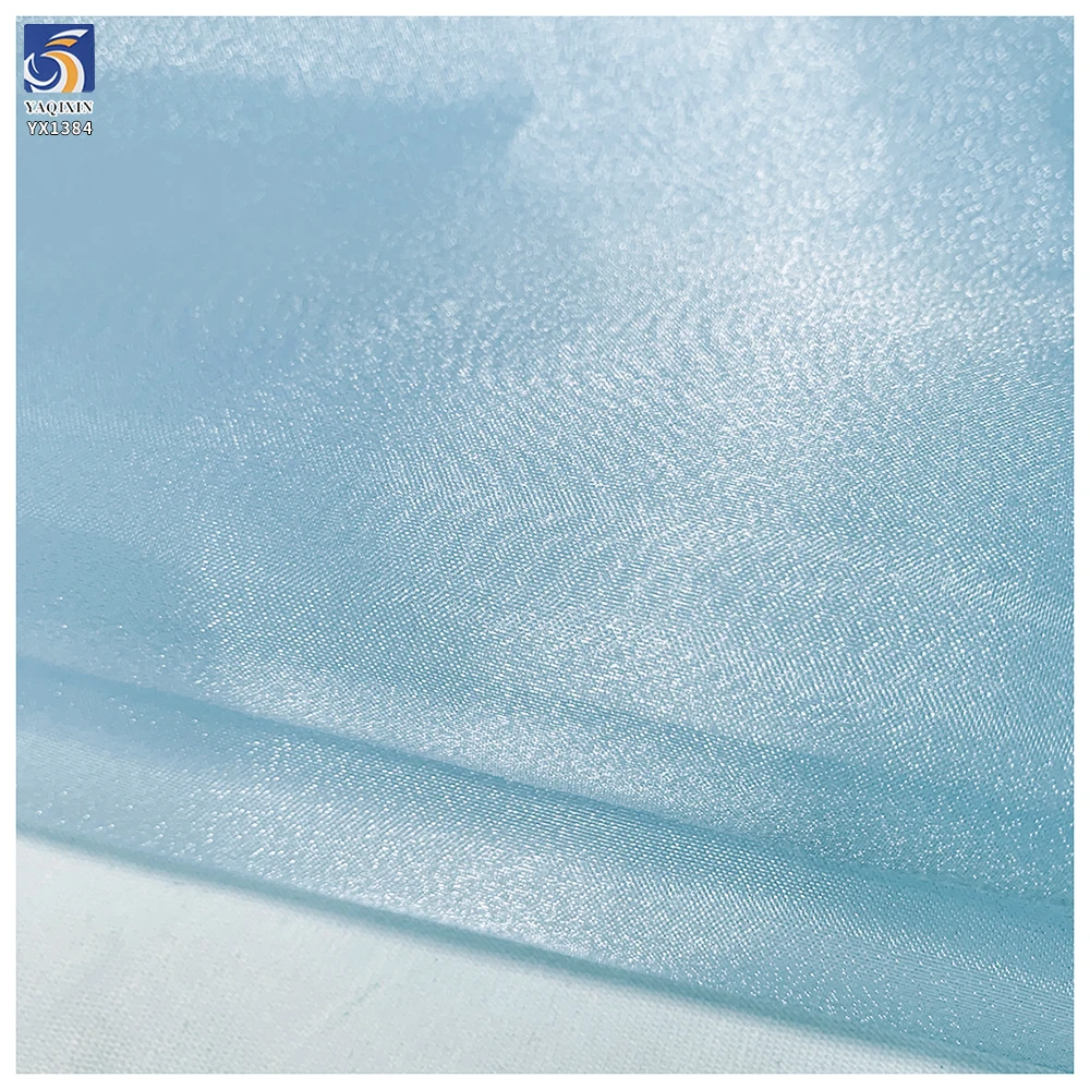 YX1384 35gsm Firm to the Touch Polyester Three-Yarn Organza Fabric Lightweight Stiff Glossy Organza Fabric - 图片 6