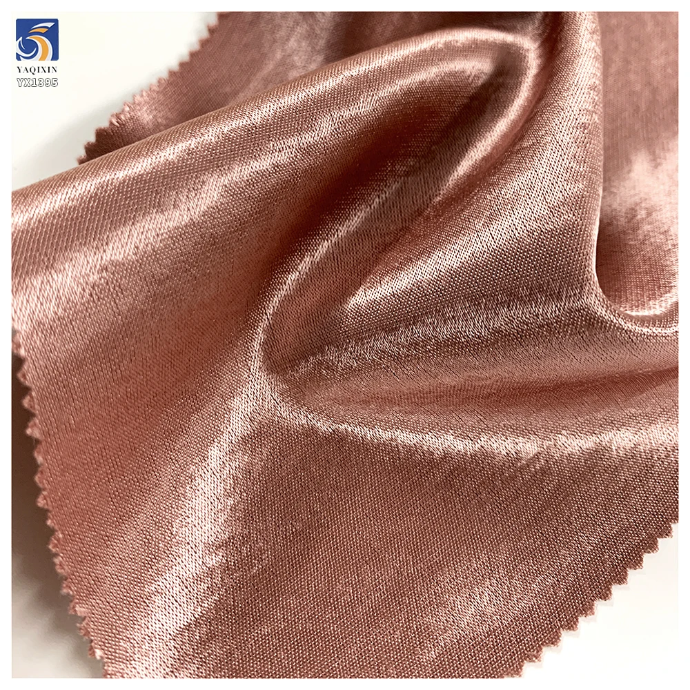 YX1395 260gsm ODM Custom Rose Gold Glossy Woven Material Thickened High Grade Evening Gown Satin Fabric - 图片 3