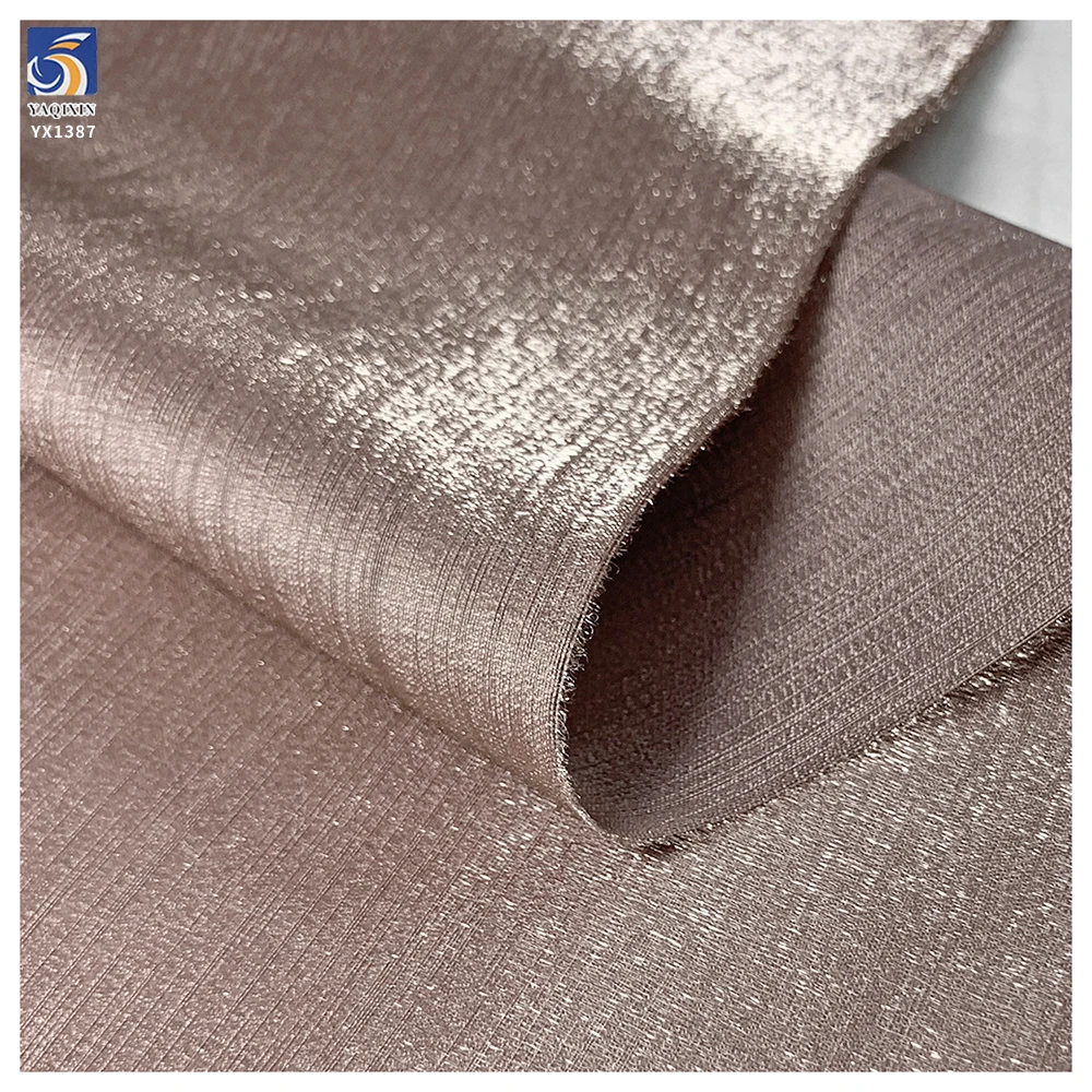 YX1387 China Top Quality Satin Fabric 130sgm Polyester Champagne Liquid Glossy Silk Satin Fabric by the Yard - 图片 4