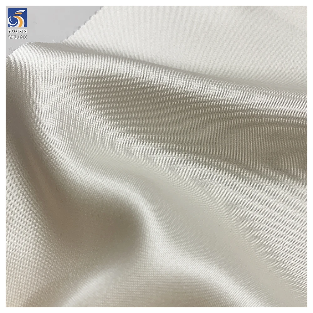 YX1396 220gsm New Arrival Pearl White S-lip Dress Satin Fabric 100% Polyester Non-Stretch Glossy Fashion Grade Satin Fabric - 图片 6