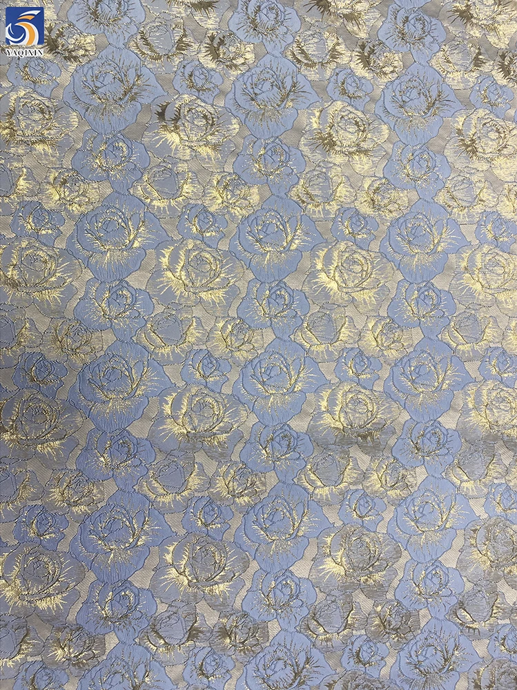 YX1355 Wholesale Brocade Fabric Price 5 Yards Classic Retro Style Rose Pattern Two-Tone Gold Thread Soft Brocade Fabric - 图片 3