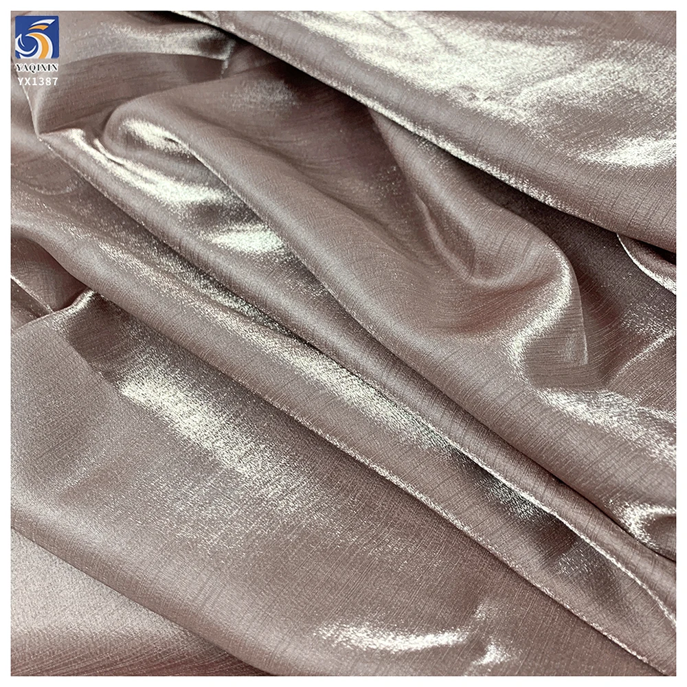 YX1387 China Top Quality Satin Fabric 130sgm Polyester Champagne Liquid Glossy Silk Satin Fabric by the Yard - 图片 2