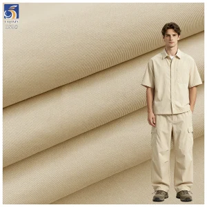 Y-159 Wholesale 155g 100% Polyester Soft Fine Twill Wrinkle Free Anti Static Fabric 150cm for Wide Leg Pants Trousers