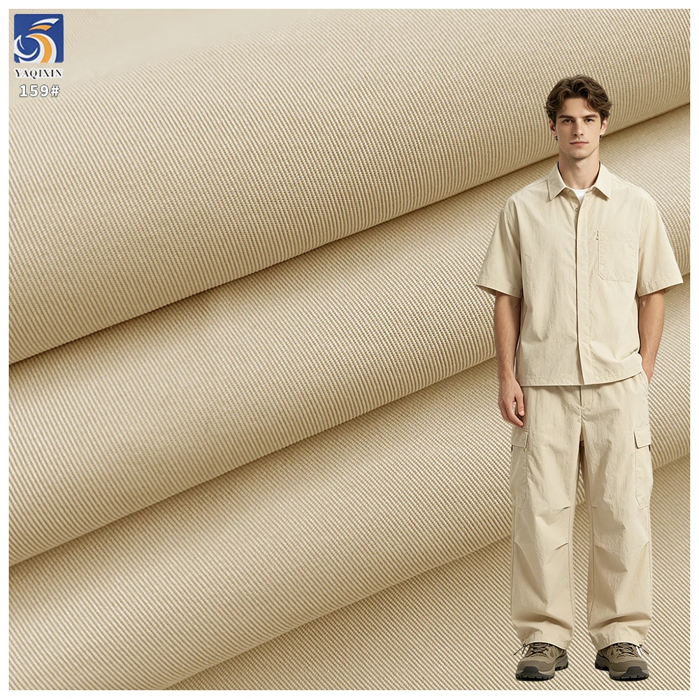Y-159 Wholesale 155g 100% Polyester Soft Fine Twill Wrinkle Free Anti Static Fabric 150cm for Wide Leg Pants Trousers