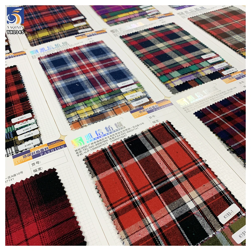 YX1345 Campus Style School Skirt Yarn Dyed Check Fabric Plaid Brushed Soft 100% Cotton Fabric for Clothing - 图片 5