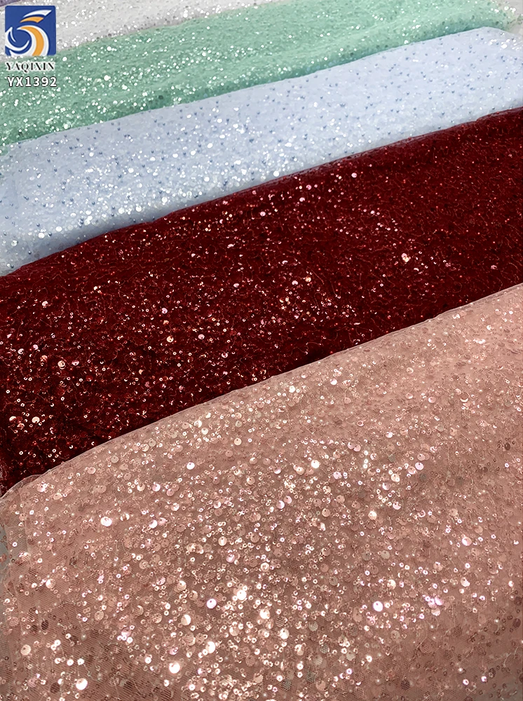 YX1392 Five-star Wholesaler White Transparent Sequin Lace Fabric With 3D Pearls Beaded Lace Fabric for High-end Dress 2026 - 图片 6