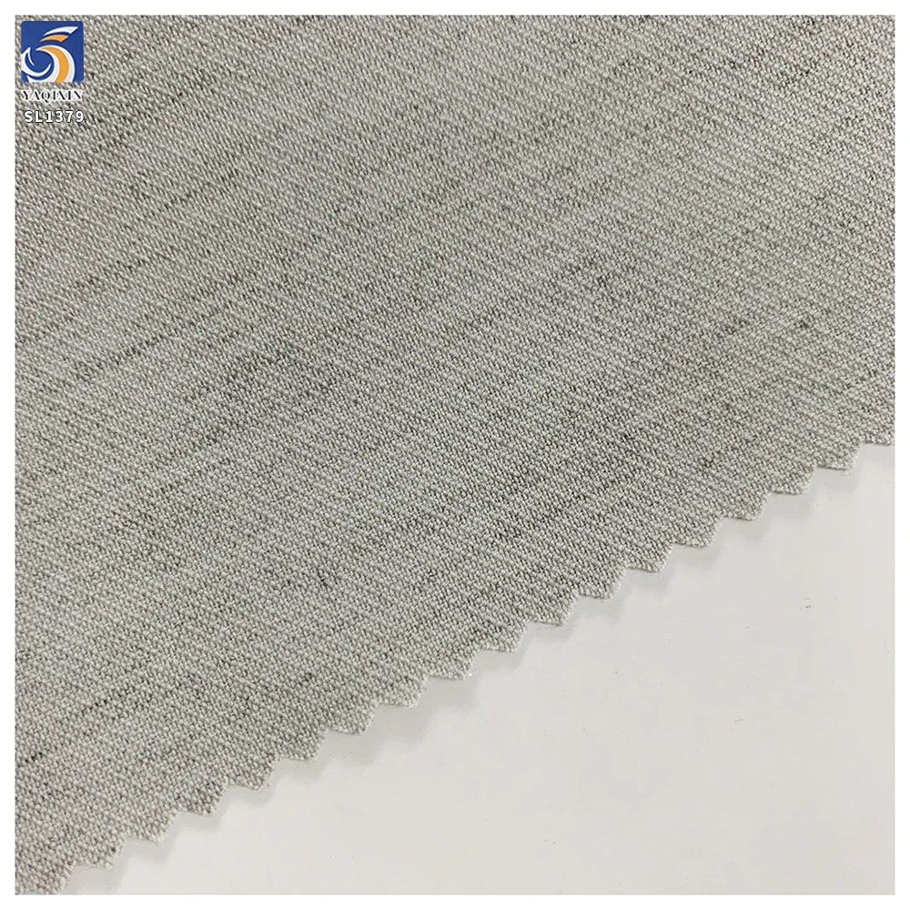 SL1379 270g 70% Polyester 15% Cellulose 7% Lyocell 3% Worsted Wool 5% Spandex Blend TR Heather Gray Stretch Fabric for Suit - 图片 5