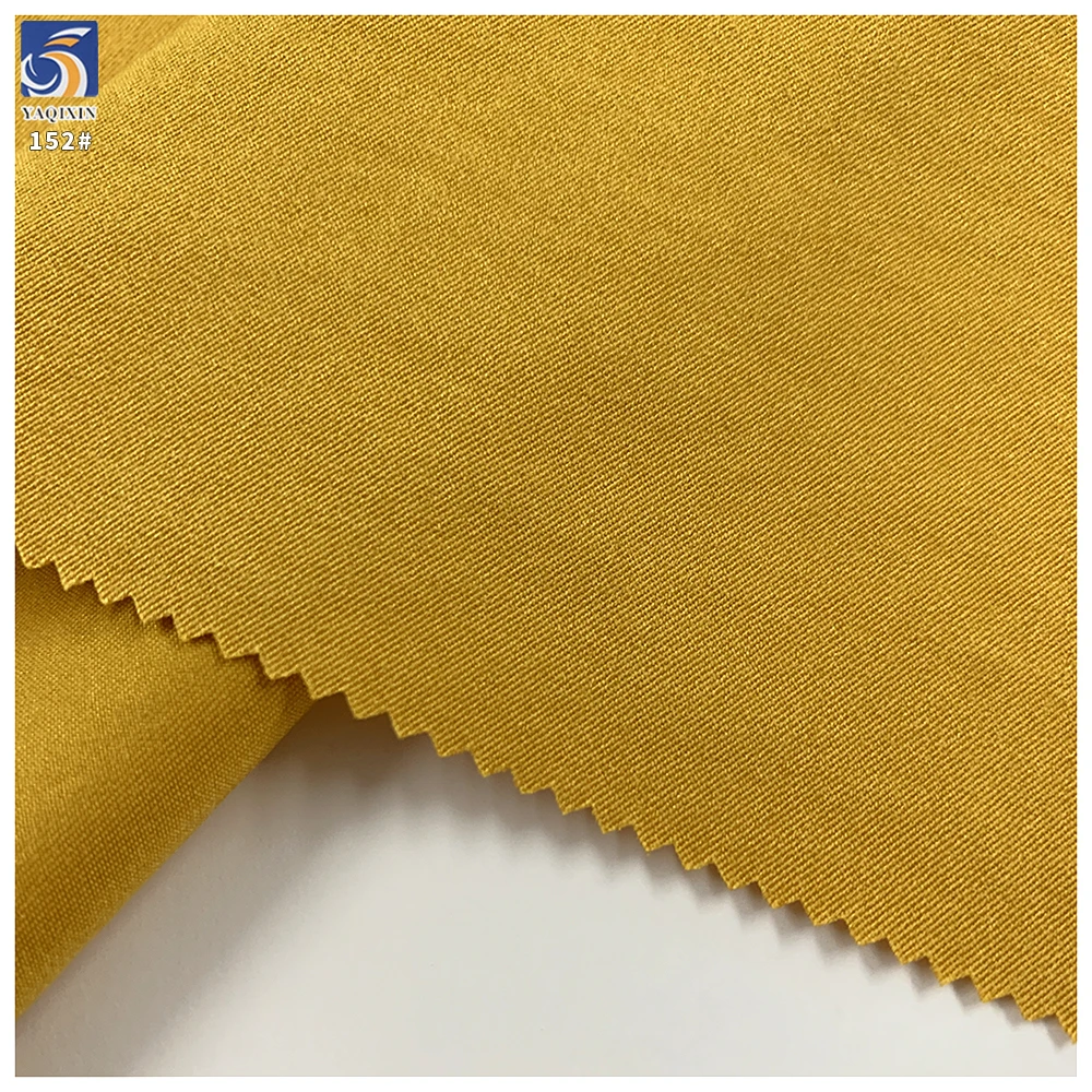 Y-152 Low MOQ 165g Cotton Like 100% Polyester Sand Washed Mustard Fine Mini Twill Fabric 150cm for Womens Apparel - 图片 4