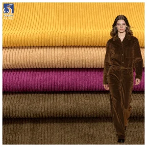 YX1382 145CM 190gsm Top Quality 8 Wale Polyester Corduroy Fabric for Orange Jackets Corduroy Fabric by the Yard