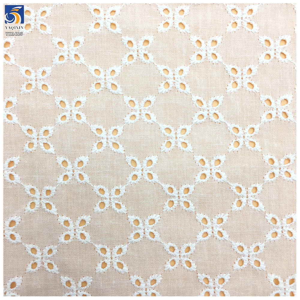 YX1425 2026 Spring Trendy Vintage 100% Cotton Water Soluble Embroidery Fabric 130g Hollow Out Lace Fabric for Dress Wholesale - 图片 3