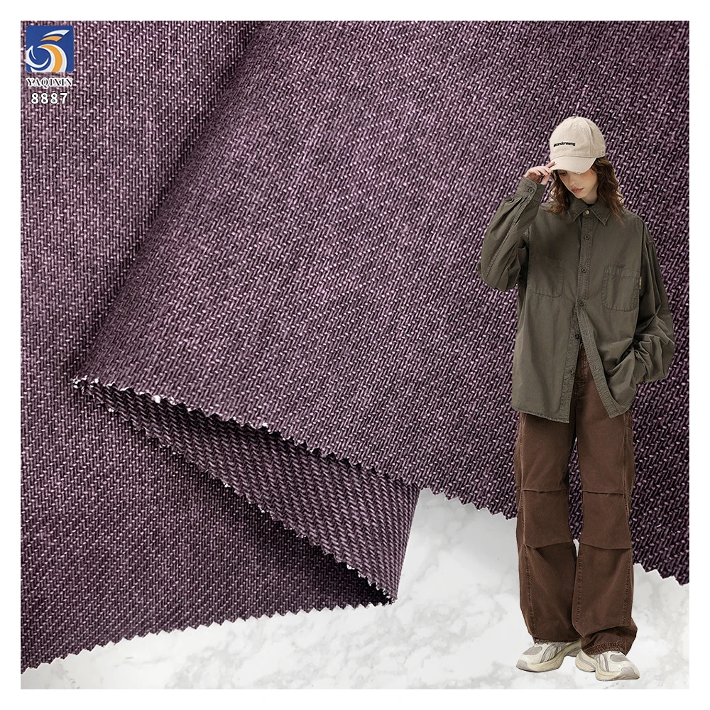 A8887 280g Custom Linen-Like 100% Cotton Twill Fabric Comfortable Soft Twill Chino Cotton Fabric for Casual Clothes