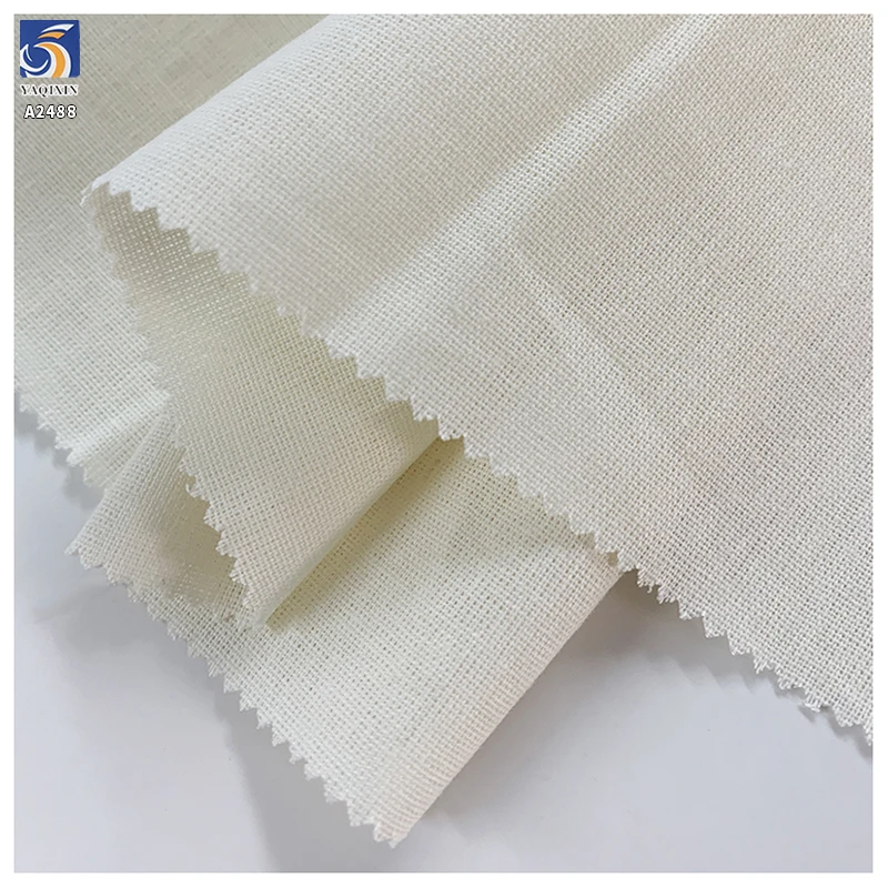 A2488 High Quality 20S 130gsm Washed Linen 100% Cotton Fabric Wholesale Price Cotton Linen Fabric for Casual Shirts Dress - 图片 3