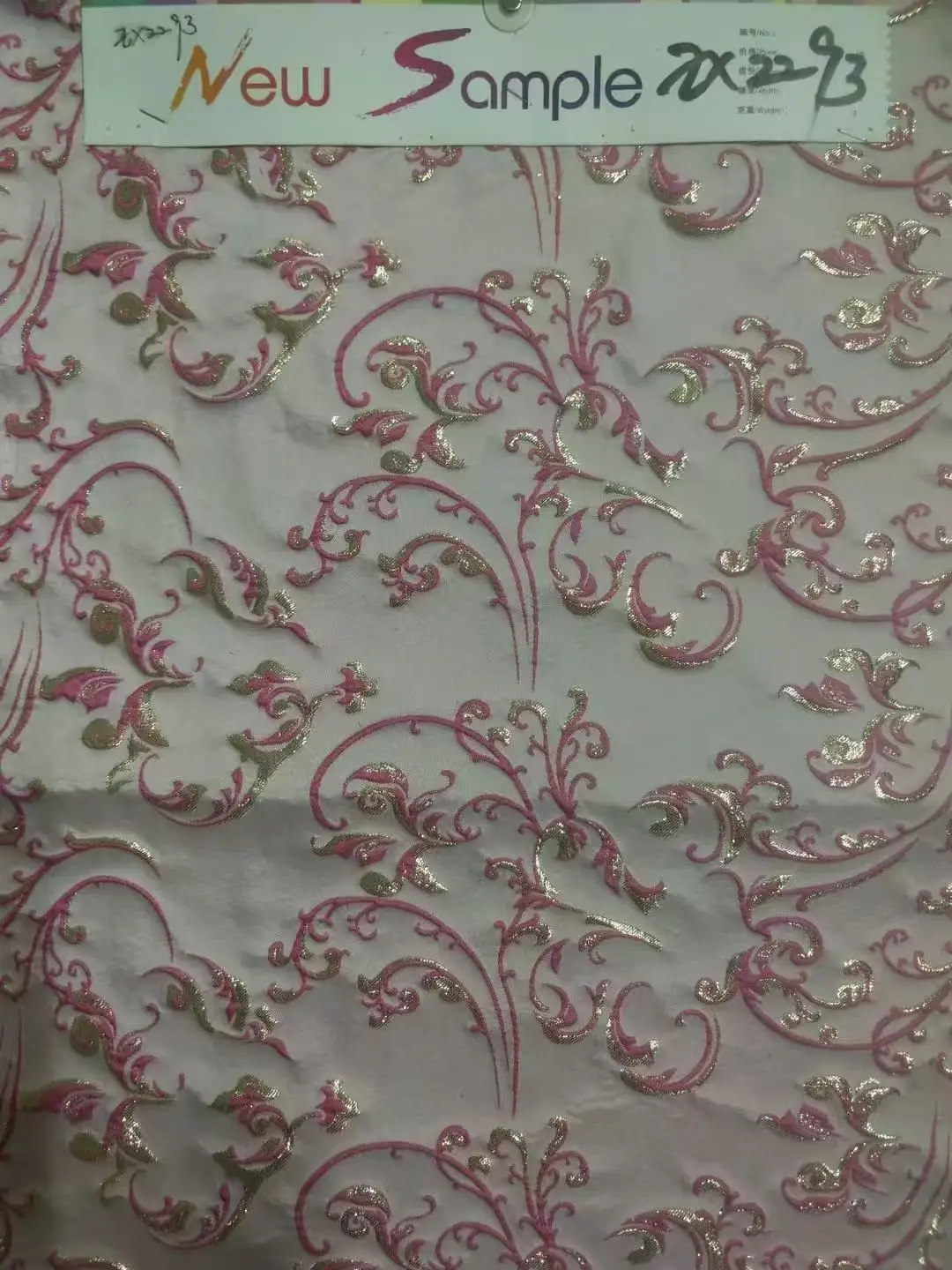 YX1350 Luxurious Two-Tone Gold Thread Lurex Brocade Fabric Polyester Brocade Jacquard Dress Fabric for Beautiful Woman - 图片 6
