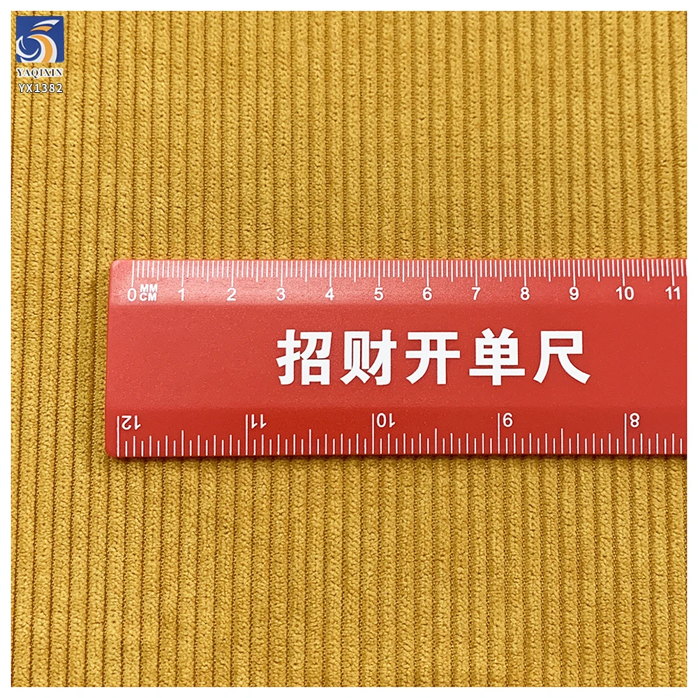 YX1382 145CM 190gsm Top Quality 8 Wale Polyester Corduroy Fabric for Orange Jackets Corduroy Fabric by the Yard - 图片 5